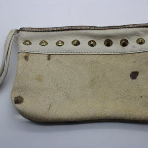 Women's Vintage Handmade Hair On Hide Clutch/Wristlet
